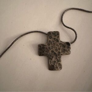 Silpada Hammered Cross Pendant Necklace